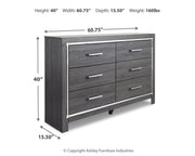 Lodanna King Upholstered Panel Bed, Dresser, Chest and 2 Nightstands