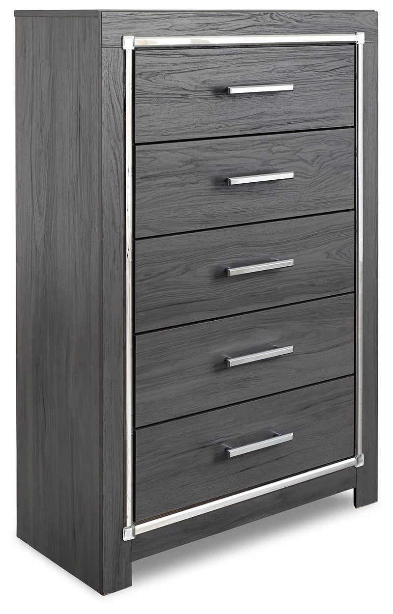 Lodanna Full Storage Bed, Dresser, Mirror, Chest and Nightstand