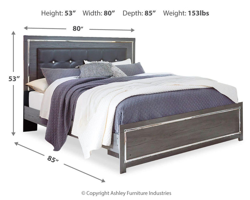 Lodanna King Upholstered Panel Bed, Dresser, Chest and 2 Nightstands