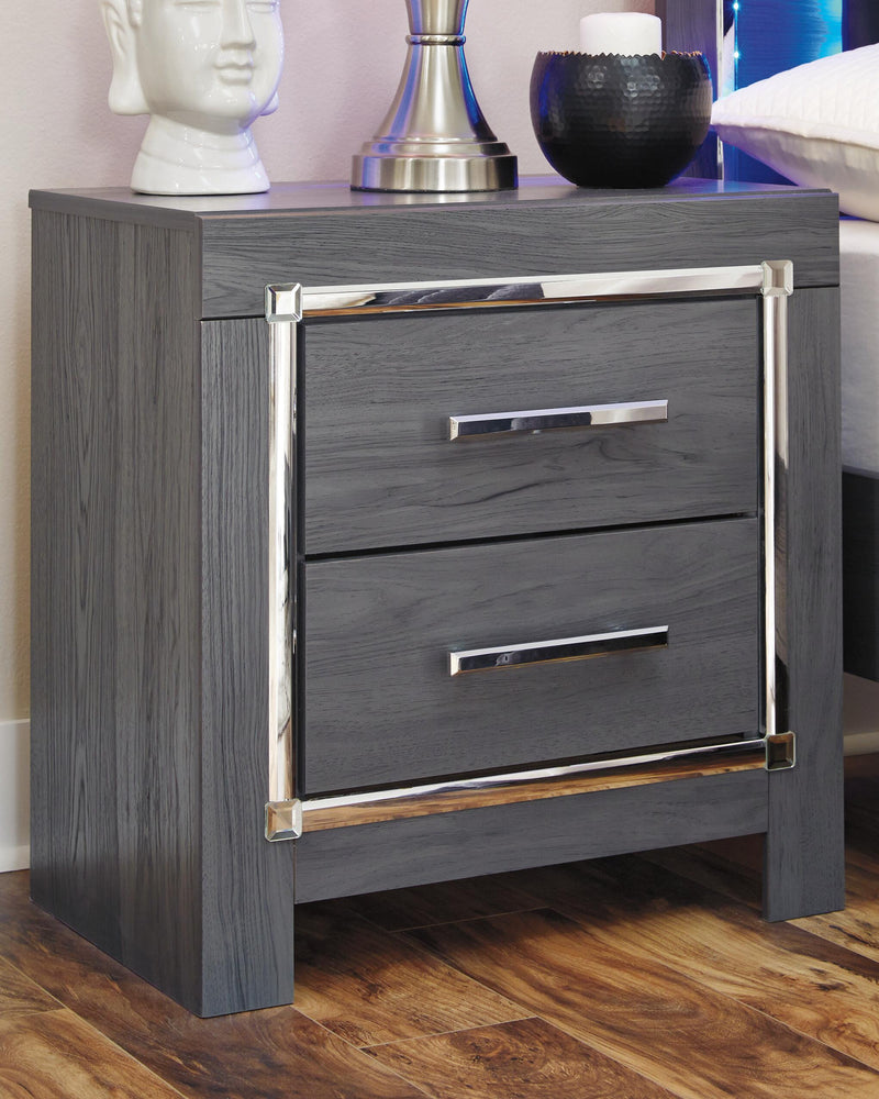 Lodanna Queen Panel Storage Bed with Mirrored Dresser and Nightstand
