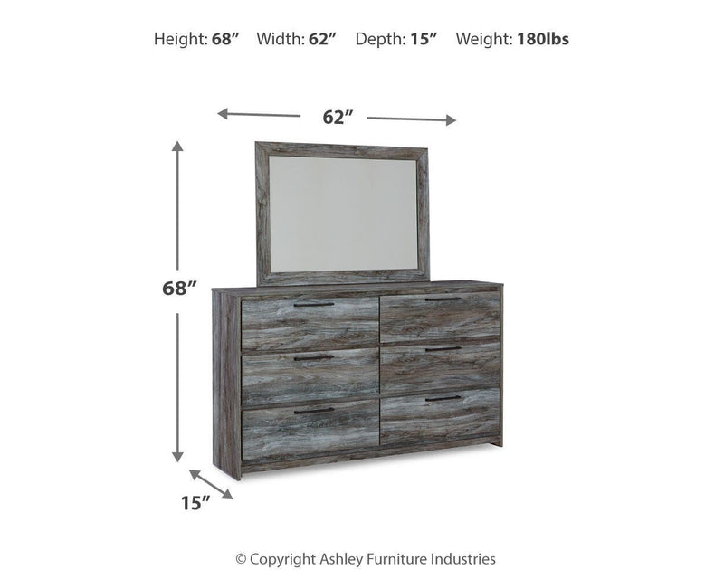 Baystorm Full Storage Bed, Dresser, Mirror and Nightstand