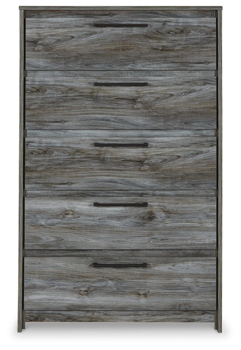 Baystorm King Panel Storage Bed, Dresser, Chest and 2 Nightstands