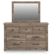 Rusticott King Panel Bed, Dresser, Mirror and Nightstand