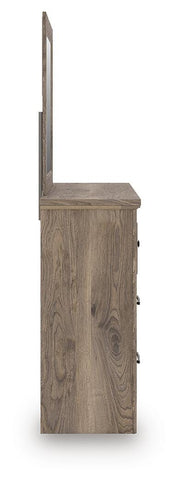 Rusticott Queen Poster Bed, Dresser and Mirror