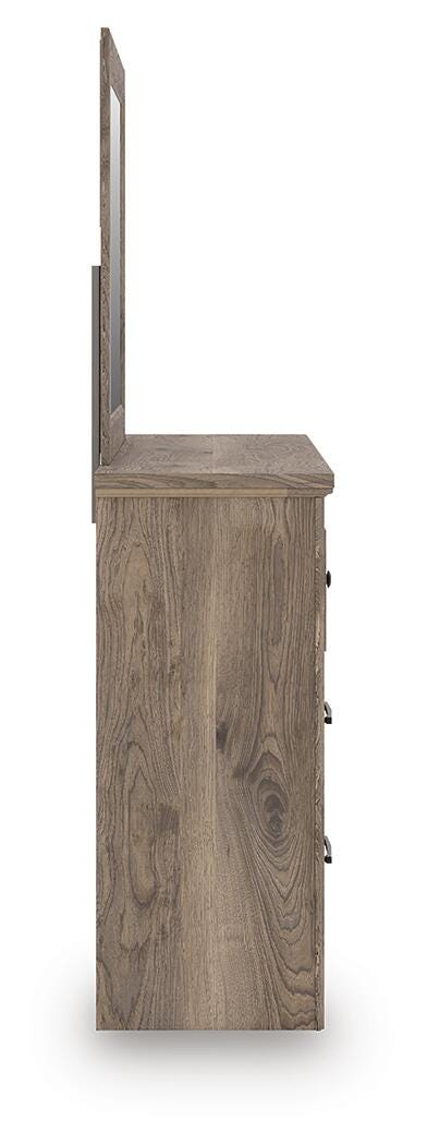 Rusticott Queen Poster Bed, Dresser and Mirror
