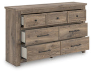 Rusticott Queen Panel Bed, Dresser and Nightstand