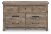 Rusticott King Poster Bed, Dresser and Nightstand