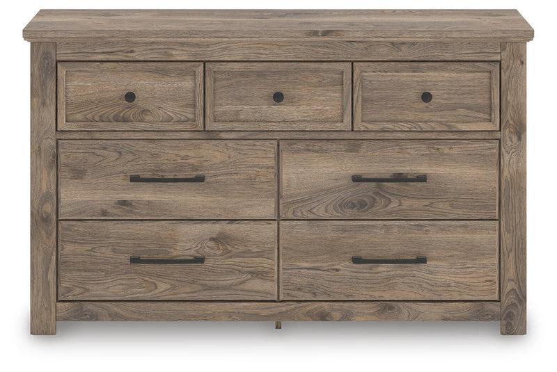 Rusticott King Poster Bed, Dresser and Nightstand