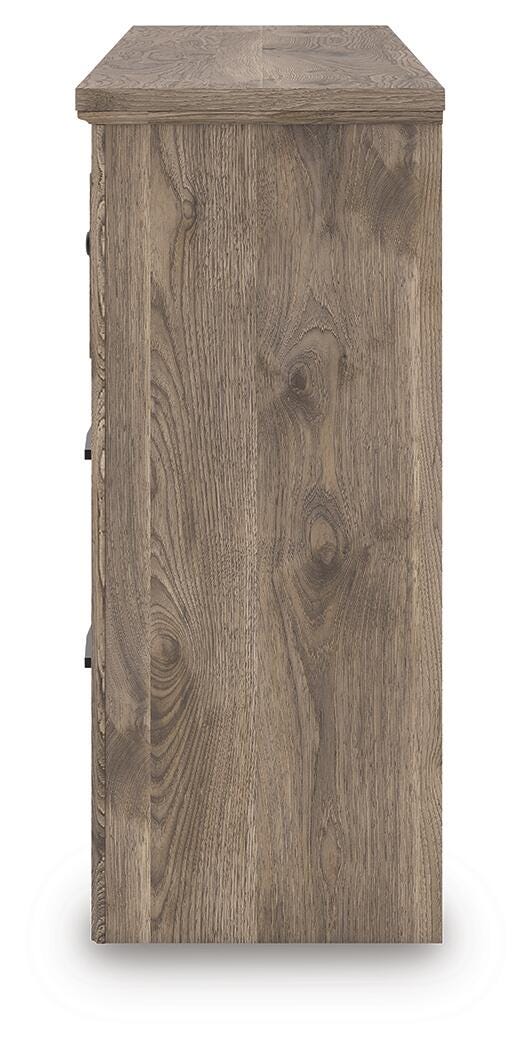 Rusticott King Poster Bed, Dresser and Nightstand