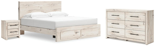 Lawroy King Storage Bed, Dresser and Nightstand