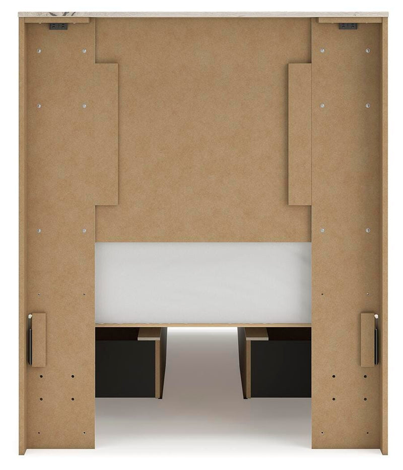 Lawroy Twin Panel Bed with Storage and Nightstand