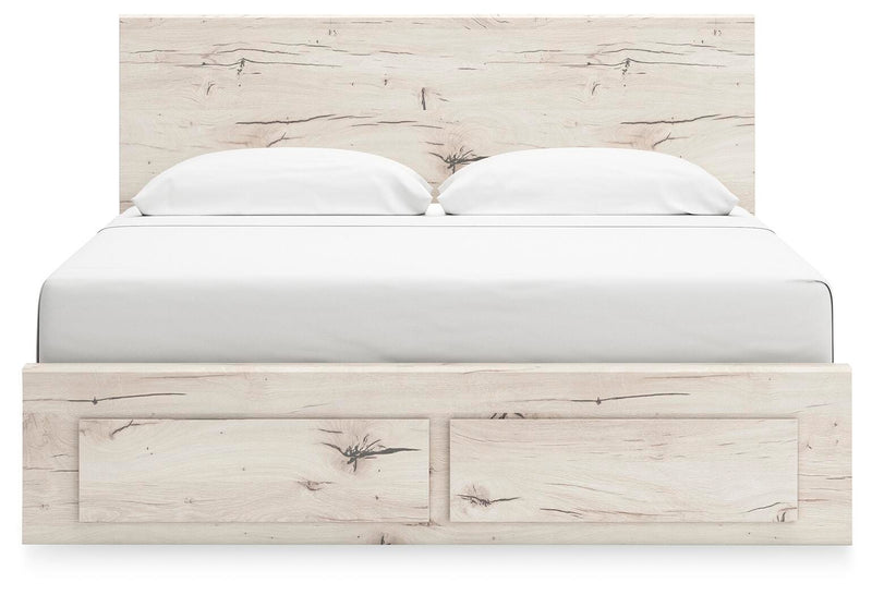 Lawroy King Panel Storage Bed, Dresser, Mirror and Nightstand