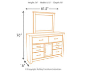 Juararo King Poster Bed, Dresser, Mirror and 2 Nightstands