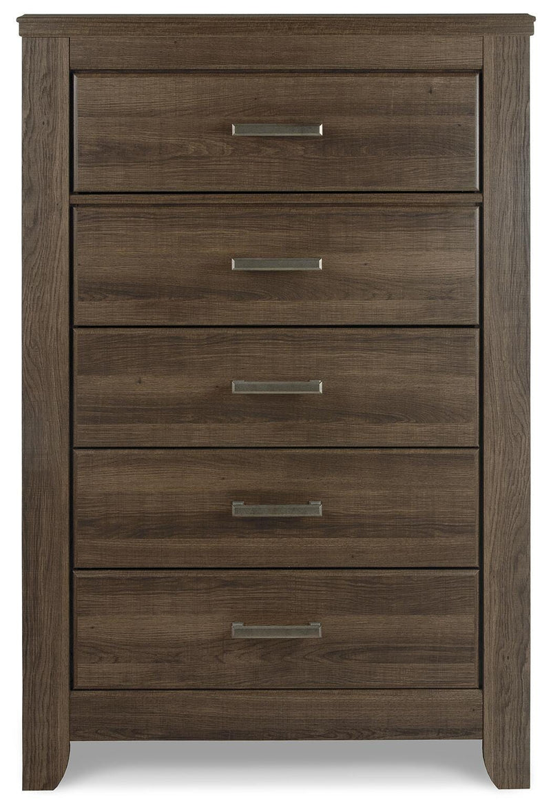 Juararo California King Panel Bed, Dresser, Chest and Nightstand