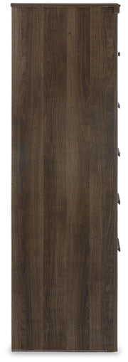 Juararo California King Panel Bed, Dresser, Mirror, Chest and Nightstand