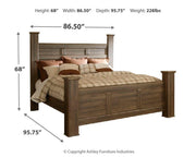 Juararo King Poster Bed, Dresser, Mirror and 2 Nightstands