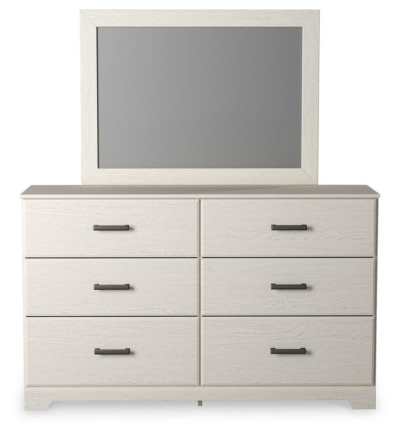 Stelsie King Panel Bed with Dresser, Mirror and Nightstand