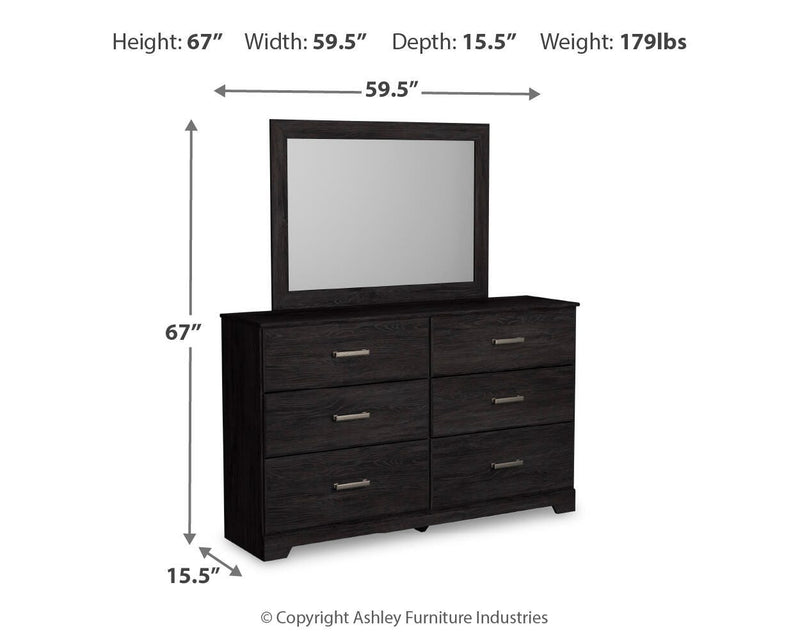 Belachime King Panel Bed, Dresser Mirror and 2 Nightstands