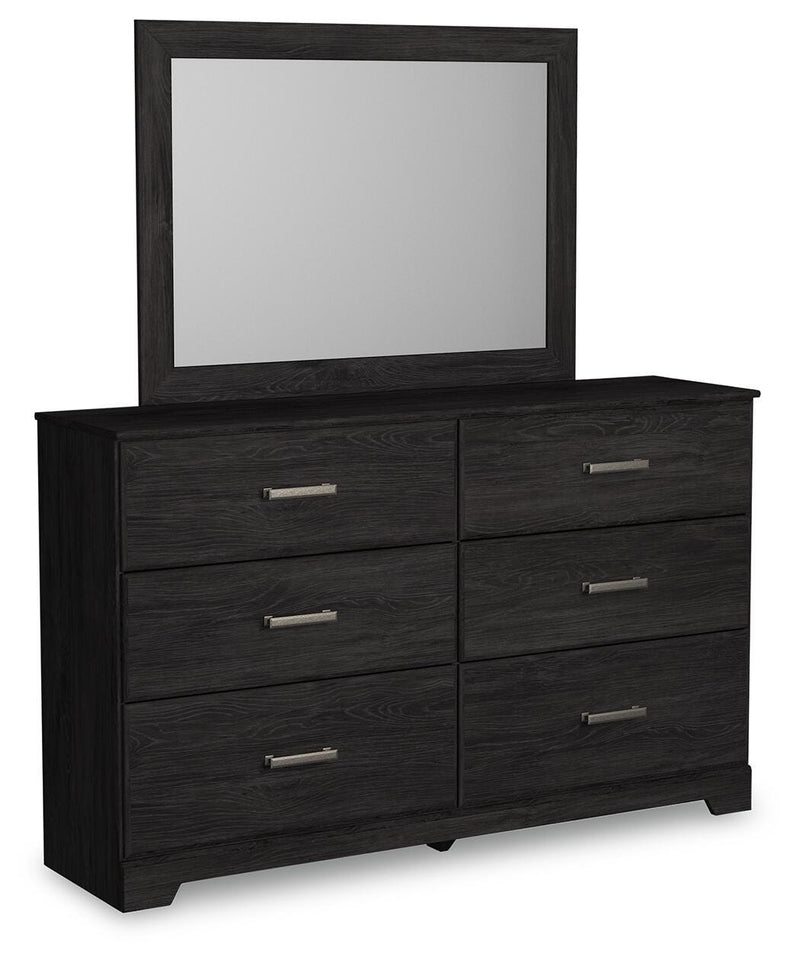 Belachime King Panel Bed, Dresser, Mirror, and Nightstand