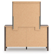 Pamytta Twin Panel Platform Bed, Dresser and Mirror