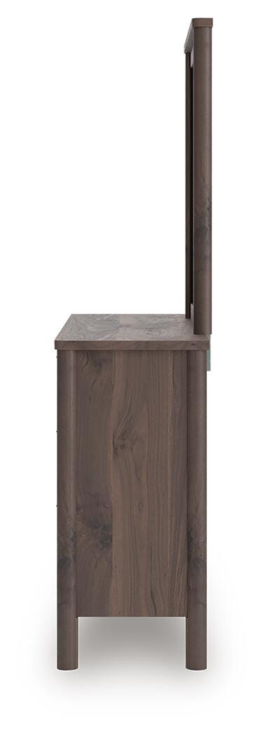 Pamytta Full Upholstered Panel Bed, Dresser and Mirror