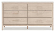 Cadmori King Upholstered Panel Bed, Dresser and Nightstand