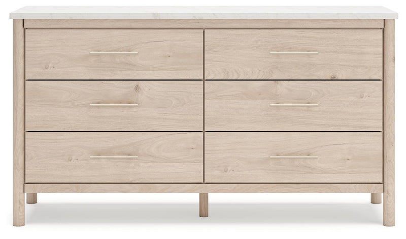 Cadmori King Upholstered Panel Bed, Dresser and Nightstand