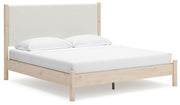 Cadmori King Upholstered Panel Bed, Dresser and Nightstand
