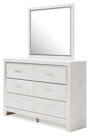 Altyra Queen Upholstered Panel Bed, Dresser and Mirror