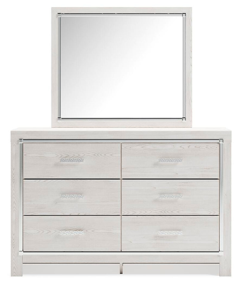 Altyra Full Upholstered Panel Bed, Dresser, Mirror, Chest and Nightstand