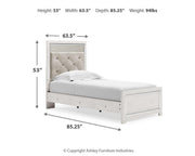 Altyra Twin Upholstered Panel Bed and 2 Nightstands