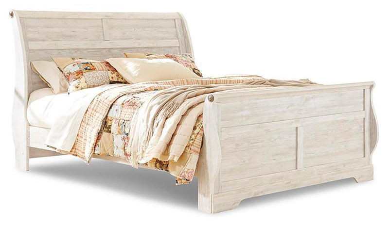 Willowton King Sleigh Bed, Dresser, Mirror, Chest and 2 Nightstands