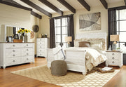 Willowton Queen Sleigh Bed, Dresser, Mirror, Chest and Nightstand