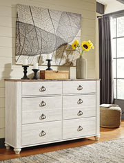 Willowton Queen Sleigh Bed, Dresser and Chest