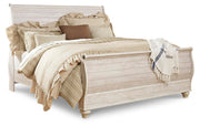 Willowton King Sleigh Bed, Dresser, Mirror, Chest and Nightstand