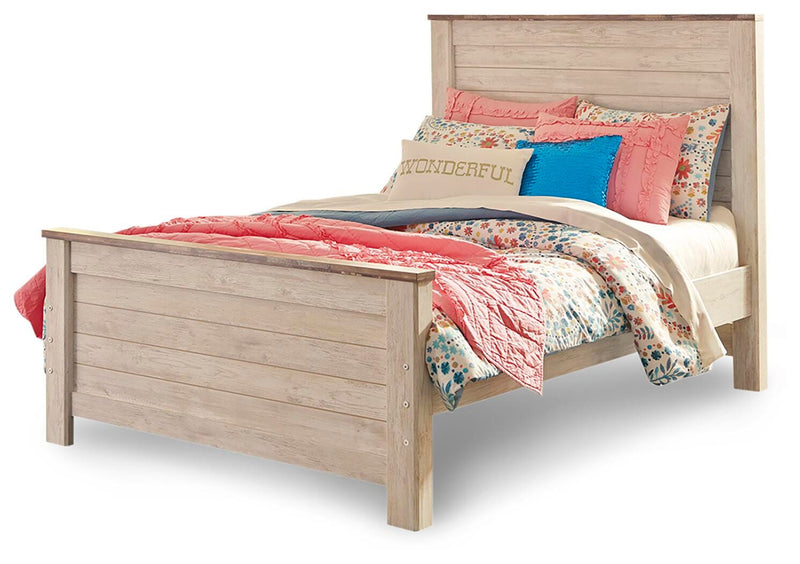Willowton Full Panel Bed, Dresser, Mirror, Chest and Nightstand