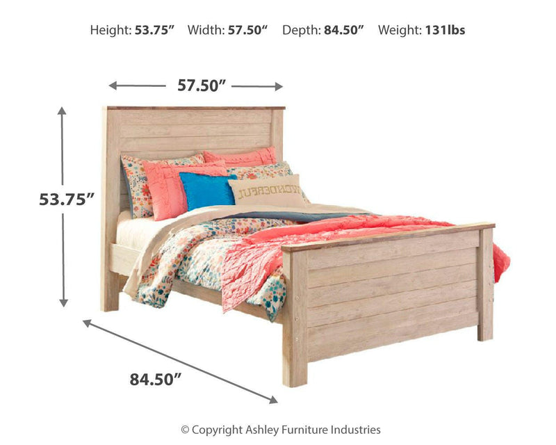 Willowton Full Panel Bed, Dresser, Mirror, Chest and Nightstand