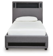 Verishaw Twin Upholstered Bed with Wireless Audio