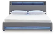 Verishaw King Upholstered Bed with Wireless Audio