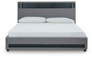 Verishaw King Upholstered Bed with Wireless Audio