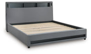 Verishaw King Upholstered Bed with Wireless Audio