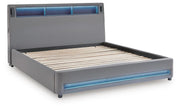 Verishaw King Upholstered Bed with Wireless Audio