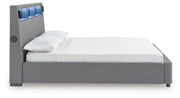 Verishaw King Upholstered Bed with Wireless Audio