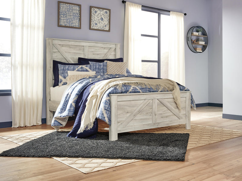 Bellaby Queen Crossbuck Panel Bed, Dresser, Mirror and 2 Nightstands