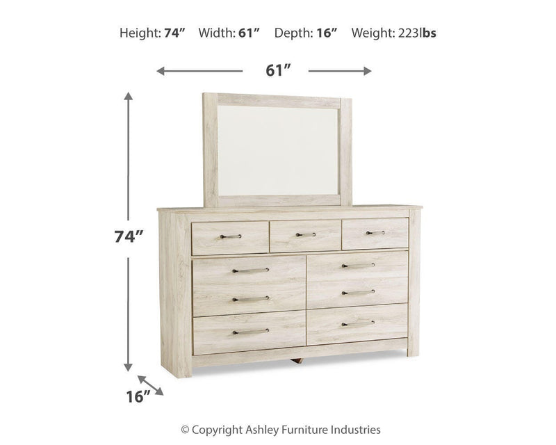 Bellaby Queen Crossbuck Panel Bed, Dresser and Mirror