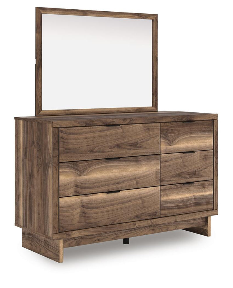Chirason Twin Panel Platform Bed, Dresser and Mirror