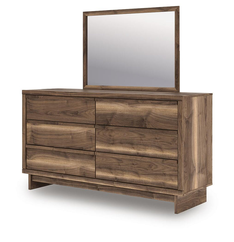 Chirason Full Upholstered Bed, Dresser and Mirror