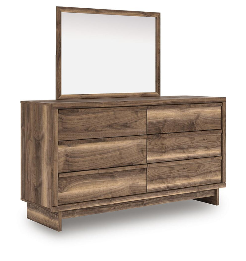Chirason Full Upholstered Bed, Dresser and Mirror