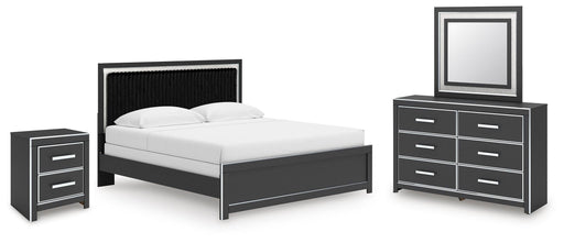 Zuraleus King Panel Bed, Dresser, Mirror and Nightstand