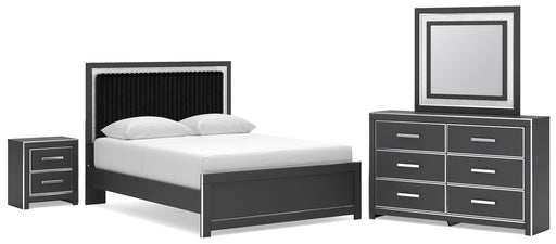 Zuraleus Queen Upholstered Bed, Dresser, Mirror and Nightstand